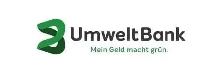 UmweltBank Logo: In grüne Aktien und Fonds investieren.