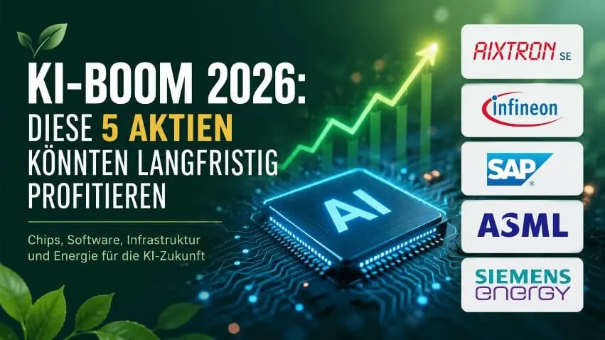 KI Boom 2026 - Diese 5 Aktien profitieren: Aixtron, Infinieon, SAP, ASML und Siemens Energy